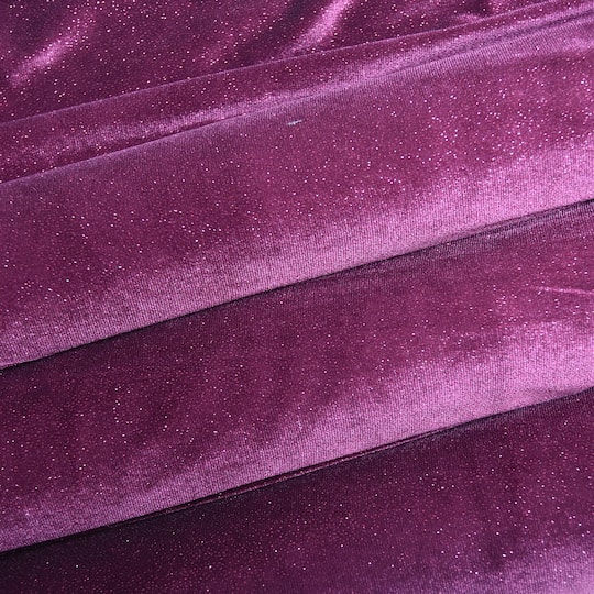 Feldman Maroon Sparkle Stretch Velvet Fabric